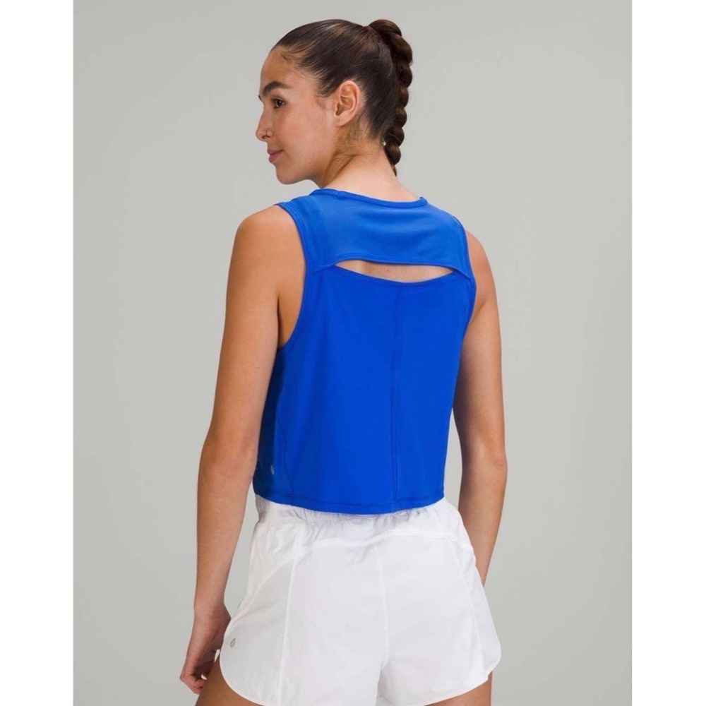 Lululemon Sculpt Cropped Tank Top Blazer Blue Tone W1CH5S Size 6